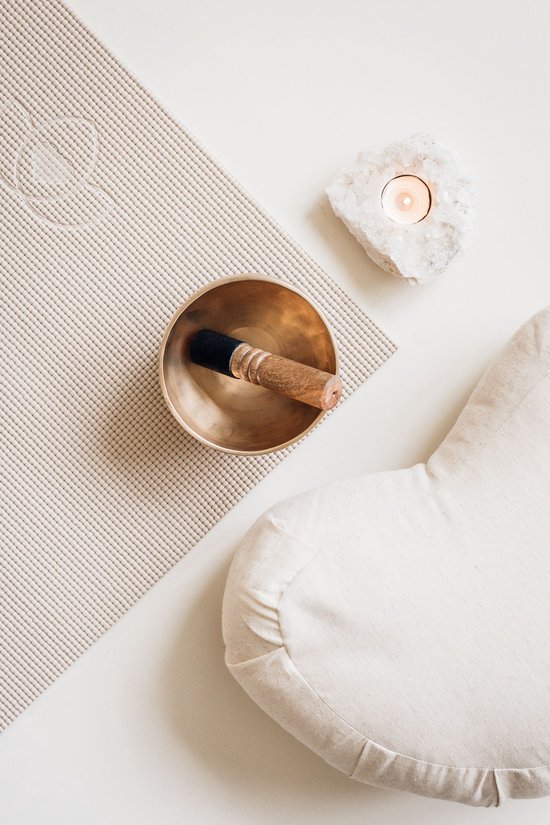 Meditatiekussen linnen naturel halve maan - Pure - Yoga kussen van Pure — afbeelding 3