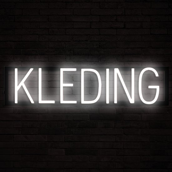 VÊTEMENTS - Enseigne LED néon éclairée | SortBrite | 63,06 x 16 cm | 6 modes de gradation et 8 animations lumineuses | Éclairage au néon pour panneaux publicitaires