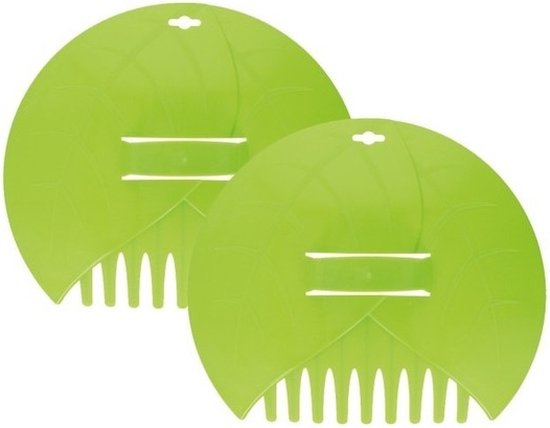 2x Bladgrijper/handhark 36 cm- Tuinieren benodigdheden - Harken - Blaadjes met de hand harken