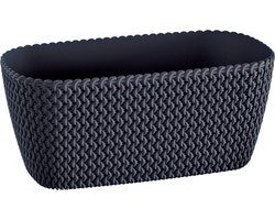 Prosperplast Plantenbak Splofy - antraciet - voor buiten - 40 x 18 x 14 cm - buiten - kunststof
