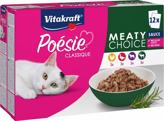 Vitakraft Poesie Classique - Multipack - Meaty Choice - Sauce - 12x85gr