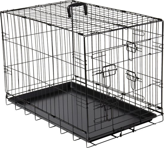 Adori Bench 2-Deurs Zwart - Hondenbench - 92x57x64 cm
