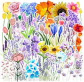 Meer Leuks - Bloemen stickers - 50 stuks - Flower sticker - Spring Flowers - Bullet Journal Stickers - Planner Agenda Stickers - Scrapbook stickers - Laptop stickers - Telefoon stickers - Bujo stickers - Hobbystickers