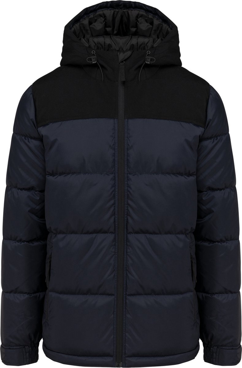 Kariban Uniseks tweekleurige gewatteerde parka met capuchon K6163 Marineblauw