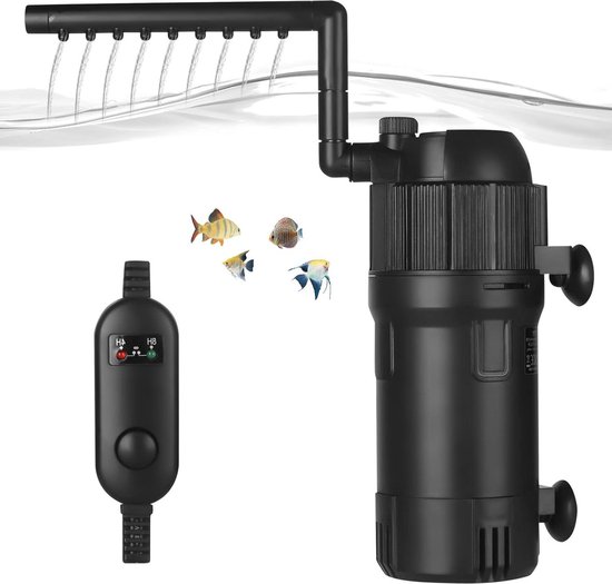 Foto: Aquarium uv filter 5 in 1 400 l h 4 w interne aquariumfilterpomp met timer verstelbaar dompelfilter 180 graden kleine aquaria tropische aquaria schildpadbassin