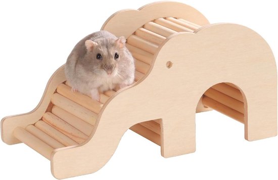 QINGYIWL Hamsterhuis, hamstertunnel, hamsterhuis van hout, hamsterverstopplaats, hamster Watchbox voor gerbils, cavia's, dwerghamsters, accessoires voor de kooi
