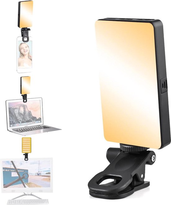 ZHIYUN CINEPEER CM15 15W RGB Luz de Vídeo, Selfie Luz con Abrazadera de Soporte de Teléfono y Zapata Fría, Led de Luz de Vídeo con 18 Efectos de Luz, 2600mAh CRI 94