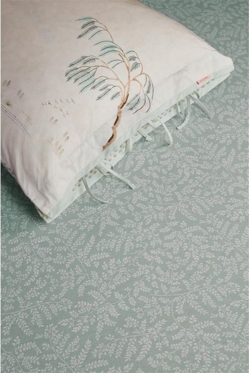 Pip Studio Leafy Hoeslaken - Groen 100 x 200/210/220 cm Hoek hoogte: 30 cm