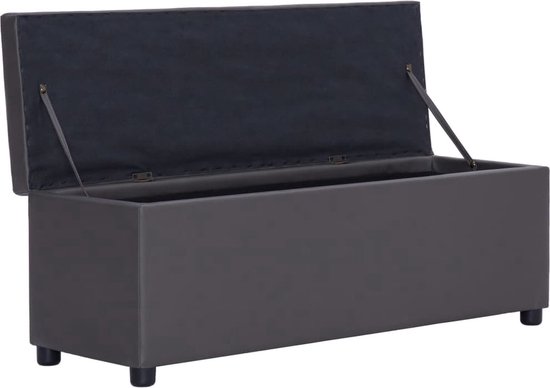 The Living Store Banc de rangement - Elegant - Banc - 116 x 39 x 44 cm - Grijs