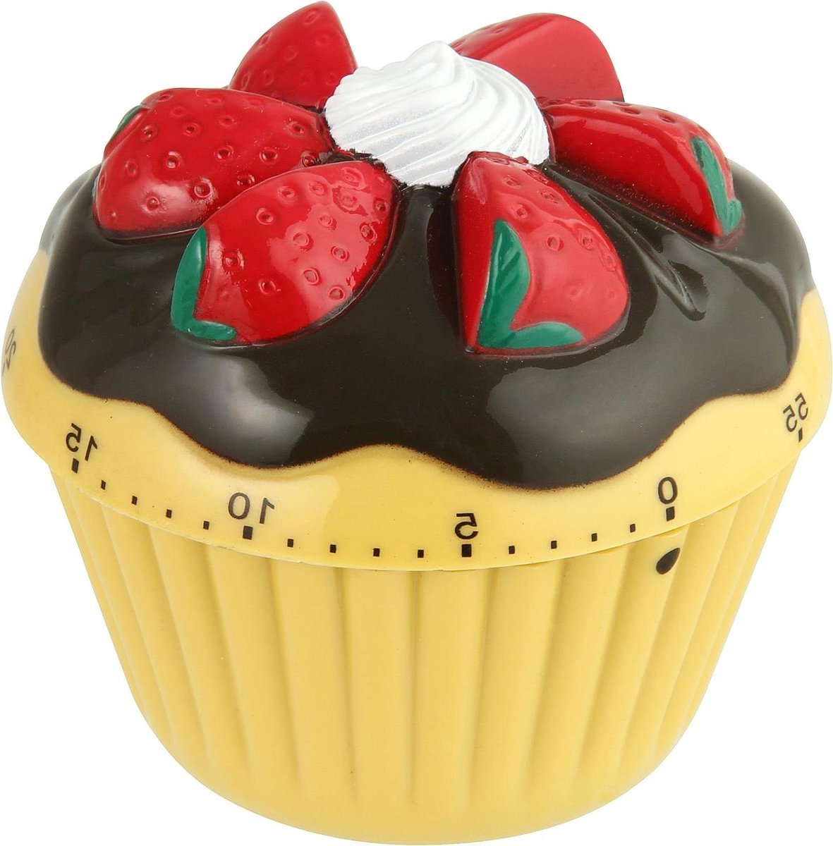 Kortstondige cupcake-patisserie wekker 70 mm diameter stevig plastic timer tot 60 minuten cupcake-ontwerp Kookwekker analoog