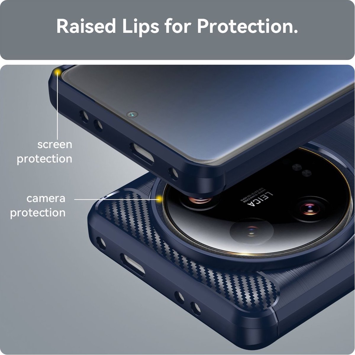 Mobigear Hoesje geschikt voor Xiaomi 13 Ultra Telefoonhoesje Flexibel TPU | Mobigear Brushed Slim Backcover | 13 Ultra Case | Back Cover - Marineblauw