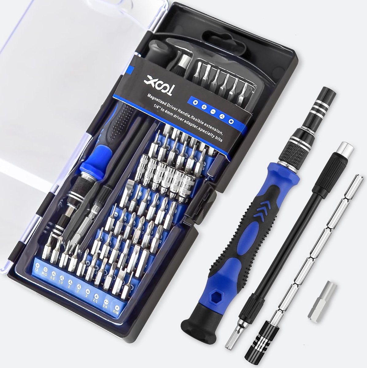 XOOL 132-in-1 fijnmechanische schroevendraaierset, magnetische mini- fijnmechanica, reparatiegereedschapsset voor computer, iPhone, iPad, laptop, switch, PS4, PS5, Xbox, mobiele telefoon, Macbook enz