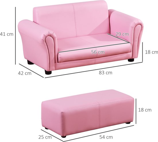 HOMCOM Kinderbank Kinderstoel Kindertafel Met Stoel Kindermeubel Kinderkamer 310 005 0