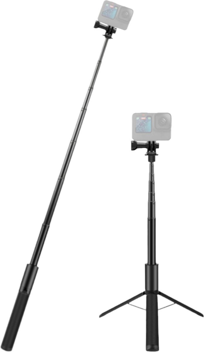 Selfie Stick + Tripod voor GoPro 12 - Gopro 12 11 10 9 8 7 6 5 4 3 - Tripod 4 Gopro Hero - Selfistick Statief VooR GoPro - Monopod - Tripod + Selfie stick for Gopro Hero 12 11 10 9 8 7 6 5 4 - Gopro Hero Black