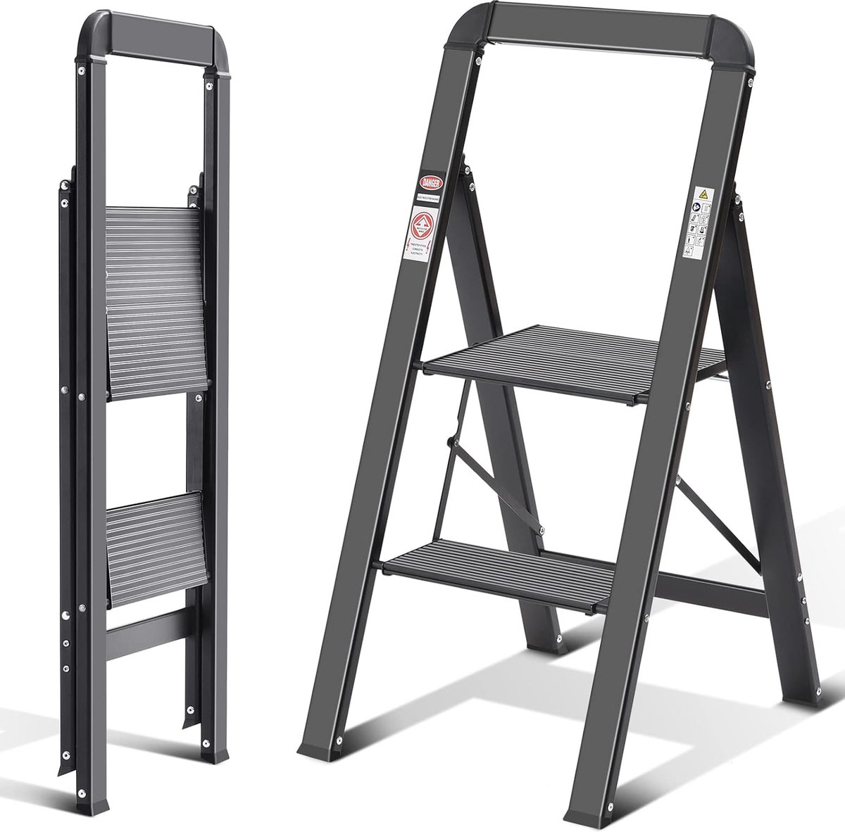 Opvouwbare Trapladder met Klapbeveiliging - Lichtgewicht Huishoudladder - Veilig en Stevig - Ideaal voor Klussen en Huishoudelijk Gebruik