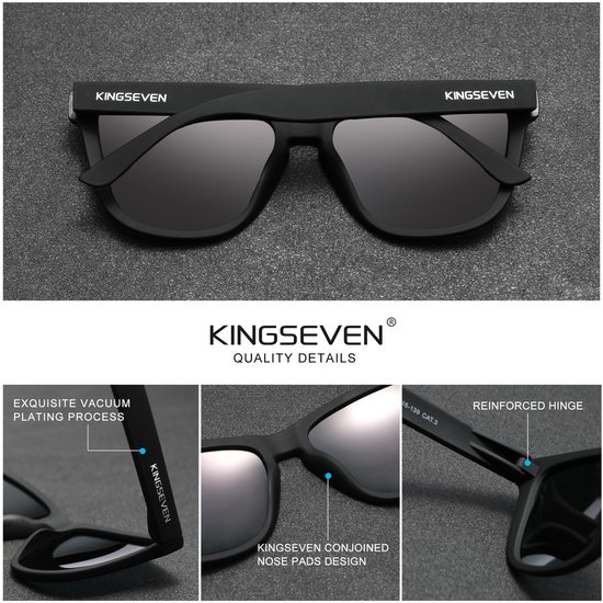 KingSeven - Zonnebril Heren - bril met UV400 en polarisatie filter - Zwart - Z283 van Merkloos — afbeelding 3