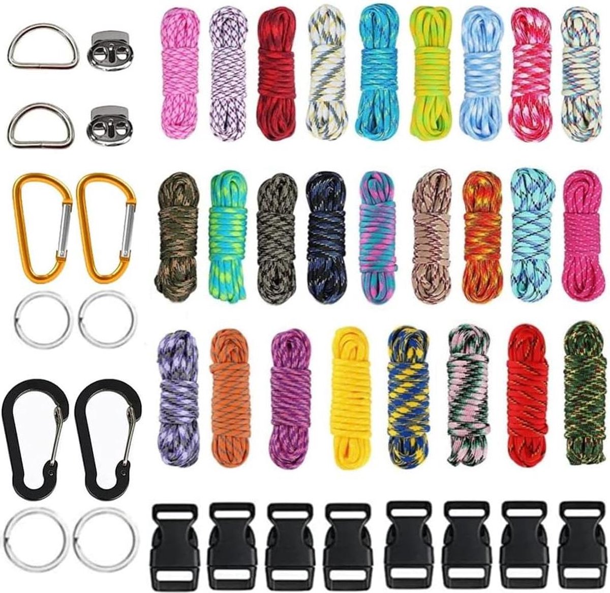 Multifunctionele nylon touwset Paracord 550 nylon touwen met gespen en naalden voor doe-het-zelf armband hondenriem hondenhalsband