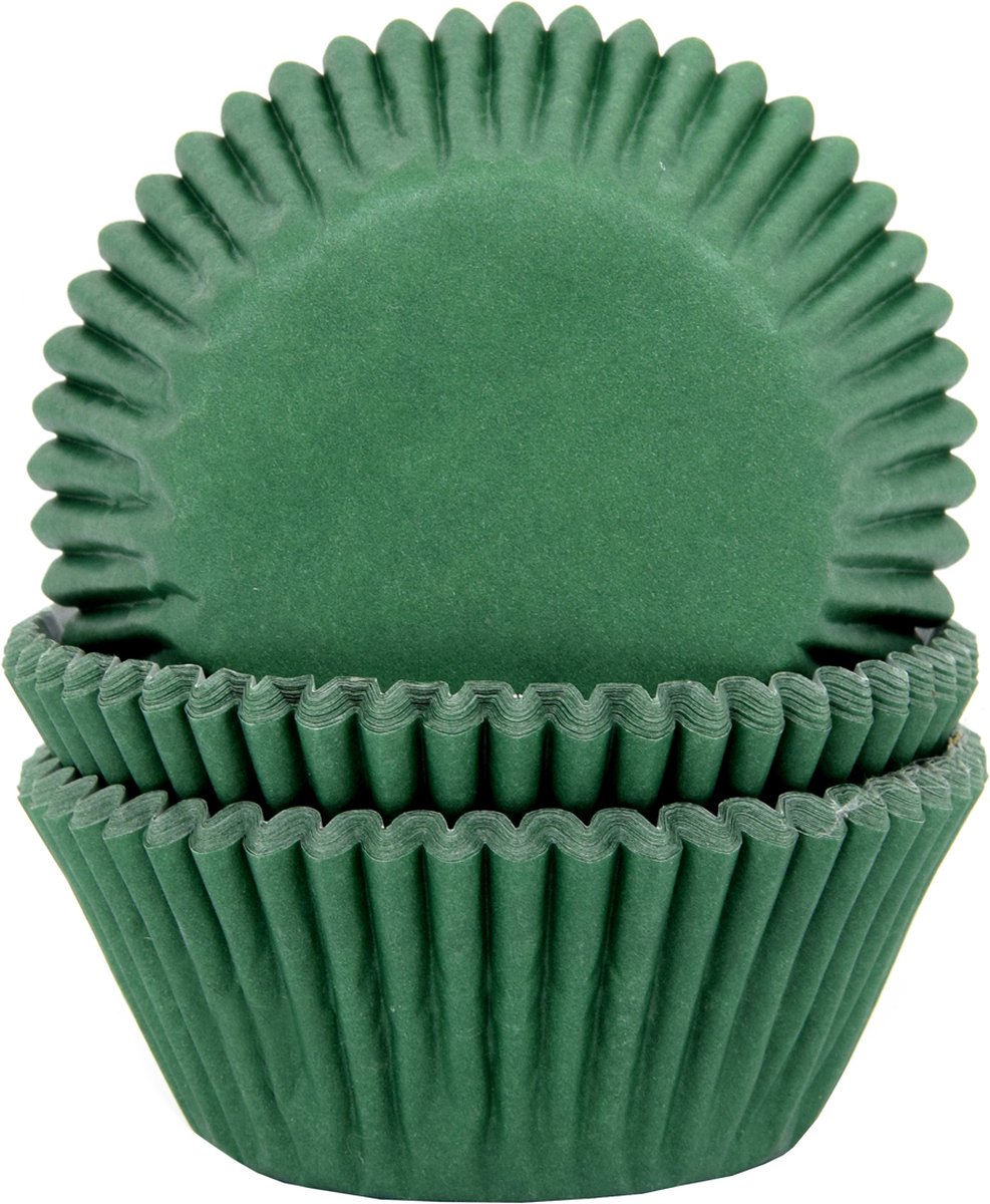 House of Marie Cupcake Vormpjes - Baking Cups - Donkergroen - pk/50