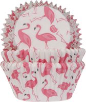 House of Marie Cupcake Vormpjes - Flamingo - pk/50 - Baking Cups voor Muffins en Cupcakes