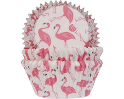 House of Marie Cupcake Vormpjes - Flamingo - pk/50 - Baking Cups voor Muffins en Cupcakes
