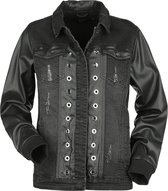 Black Premium by EMP Zwart spijkerjack met details van imitatieleer Vrouwen - XXL