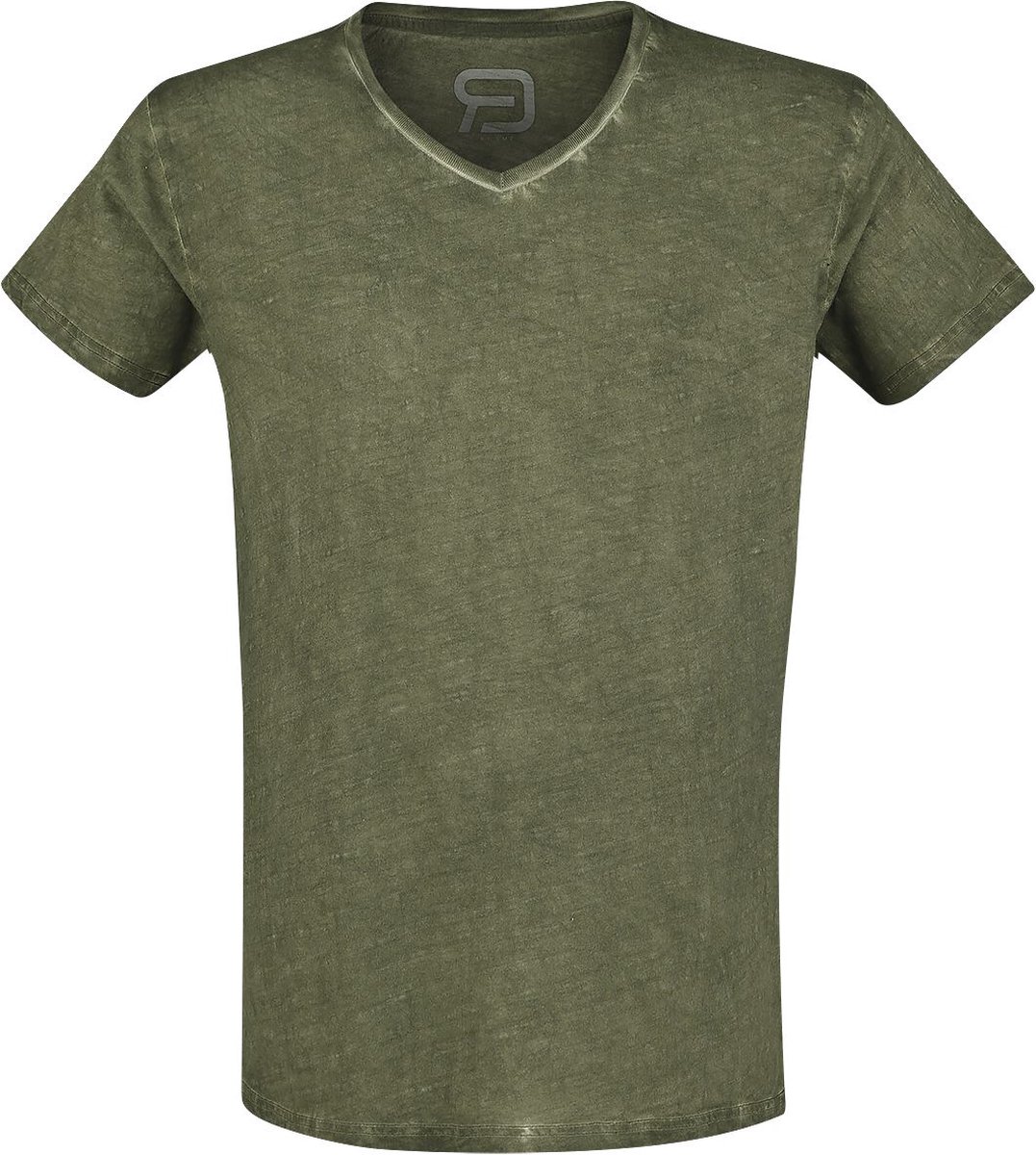 R.E.D. Rock-Engineered Design Olijfgroen basic T-shirt - Heren - L
