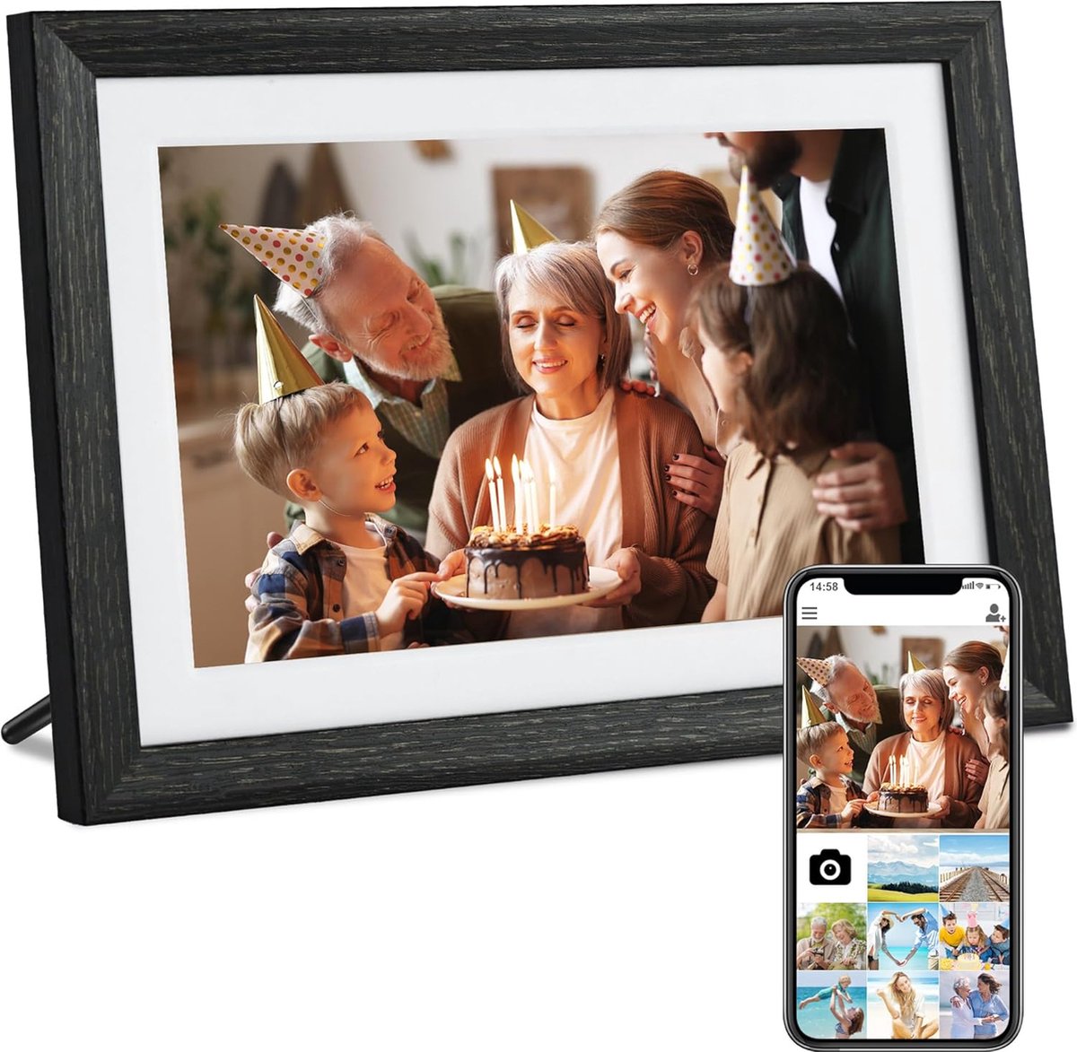 Solacis Digitale fotolijst - Digitale fotolijsten - Digitale fotokader - Digitale fotolijst met wifi - Must have voor in huis!