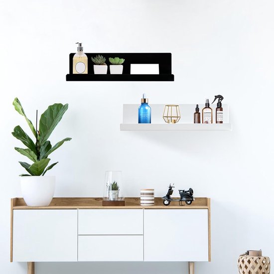 Bloddream 5 Tier Muur Planken Wit, Verticale Kolom Plank Drijvende Opslag Home Decor Organizer Tall Tower Ontwerp Utility Rekken Slaapkamer Woonkamer