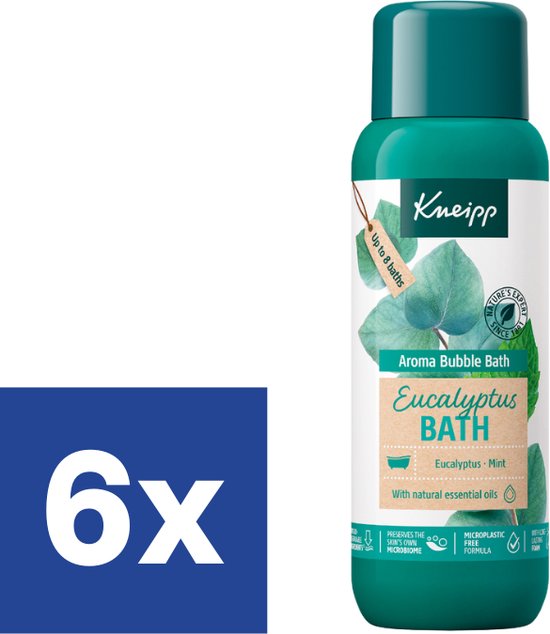Kneipp Aroma Bubbels Bad Eucalyptus - 6 flessen met eucalyptus- en muntgeur.