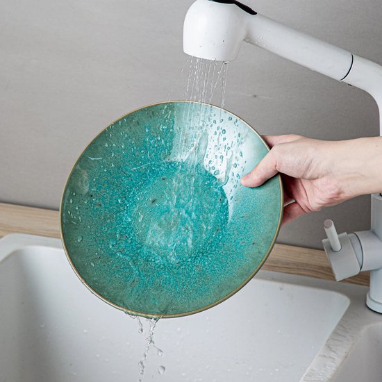 Service de table de luxe LBB - 32 pièces - 8 personnes - Porcelaine - Service d'assiettes - Assiettes plates - Assiettes à dessert - Bols - Set - Vert