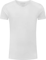 Slater 6600 - Stretch 2-pack T-shirt V-hals korte mouw wit XXL 95% organisch katoen 5% elastan