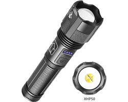 WoonWonder Felle Led Zaklamp - 5 Standen Flashlight - USB Oplaadbaar - Inclusief Oplaadbare Batterij - AAA Batterij Backup - Voor Volwassenen & Kinderen - Vakantie Tip Voor Reizen, Kamperen & Festival