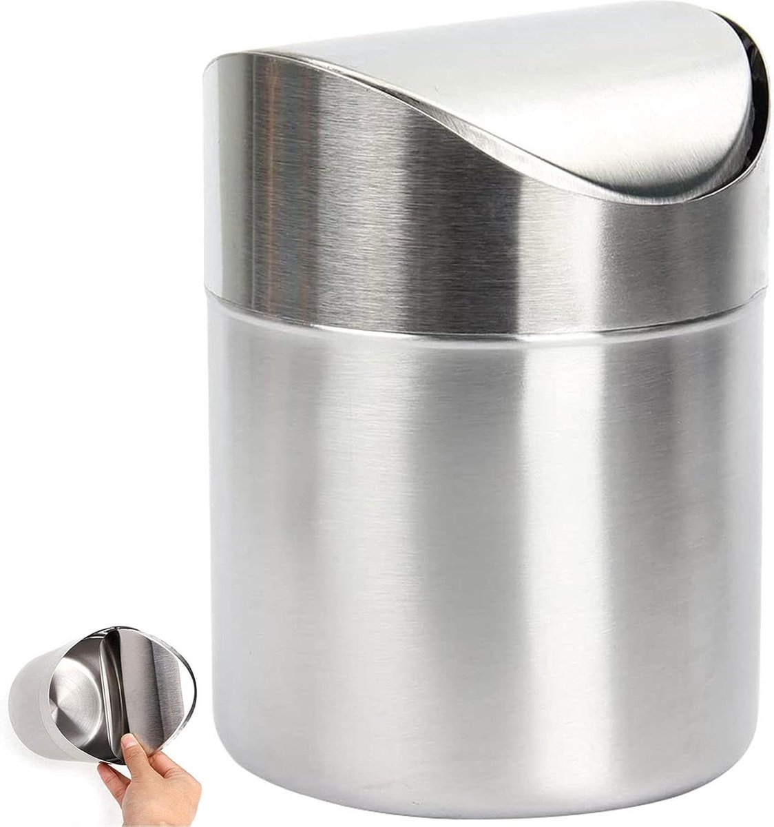 Goedkoopste Prullenbak Mini Desktop Roestvrijstalen Kleine Mode RVS Eettafels-Kantoren-Kaptafels