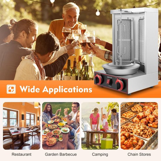 Kebab Grill - Donergrill - Grill - Kebab - Doner Grill - Verticale Grill - Multigrill — afbeelding 3