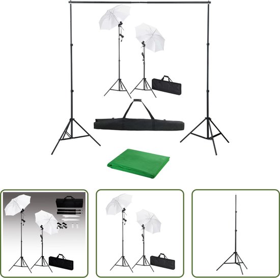 Foto: The living store fotostudioset verlichtingsset 500x300 cm chromakey