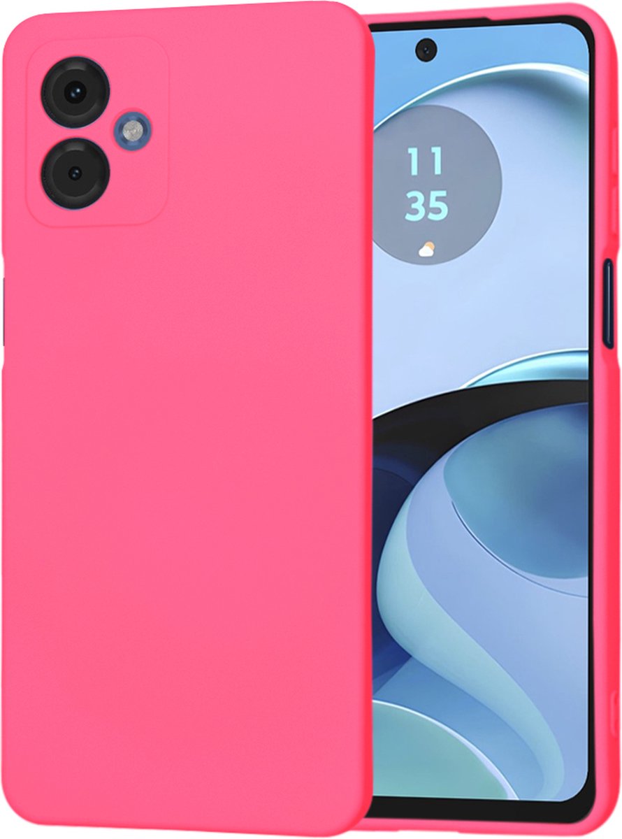 Techsuit Soft Flex Silicone Back Cover hoesje voor Motorola Moto G14 - Hot Pink