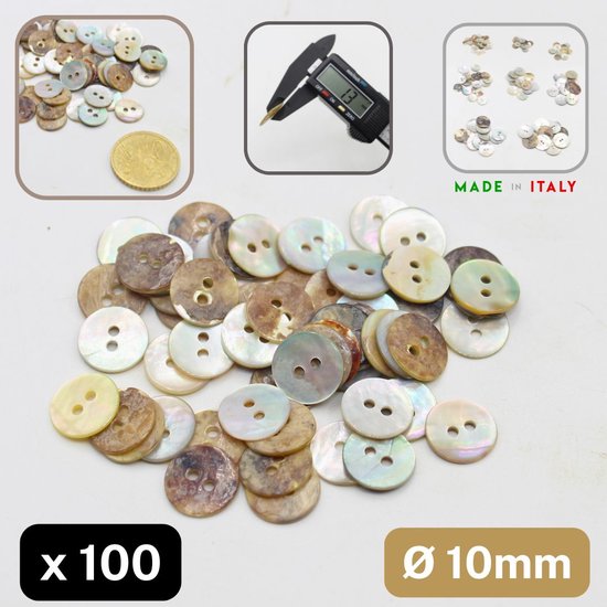 10 Stuks Natuurlijke Schelpknopen – 10 Mm, Parelmoer, 4-gats, Voor Naai- En Knutselprojecten