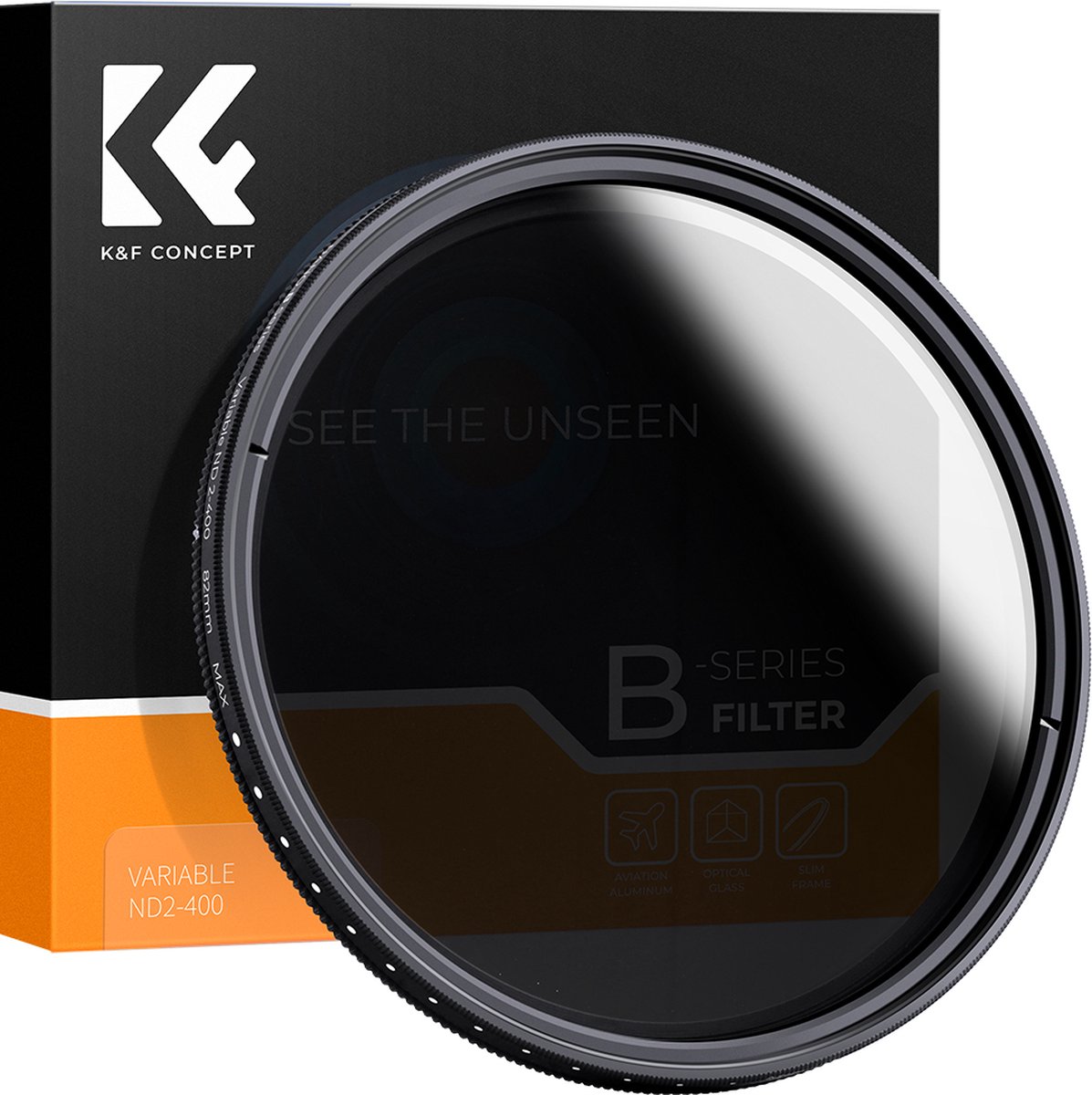 K&F Concept 62mm variabele ND2-400 filter Nano-B ND fader grijsfilter