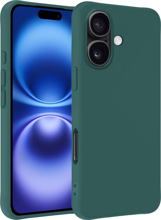 Coque adaptée pour iPhone 16, coque en Siliconen – Coque adaptée pour iPhone 16, coque – Vert foncé