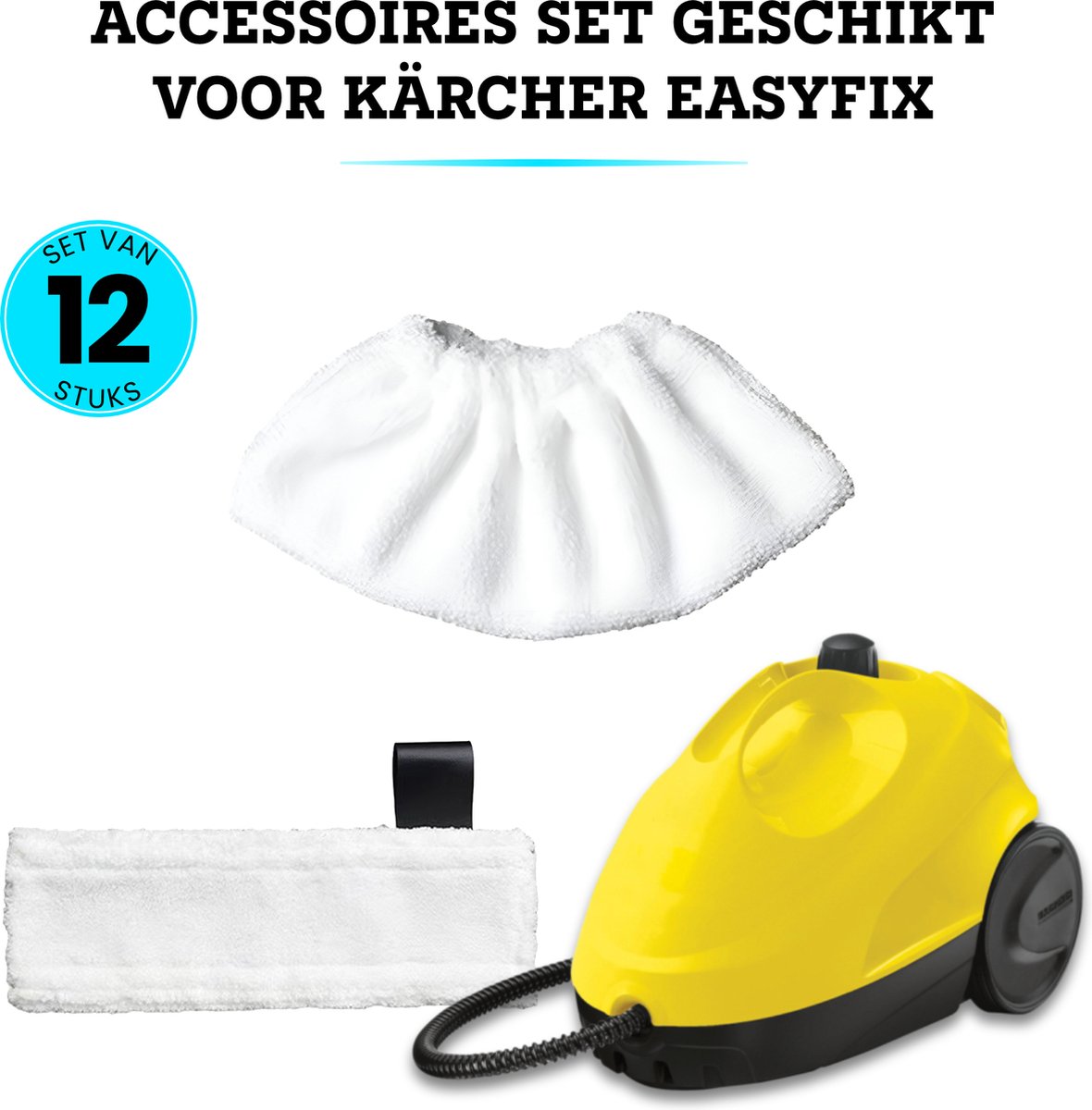 Accessoires Set Geschikt Voor Kärcher Easyfix SC2, SC3, SC4 & SC5 - Stoomreinigeraccessoires - Vervangende Microvezeldoekjes - Mop Pad Dweil – foto 8