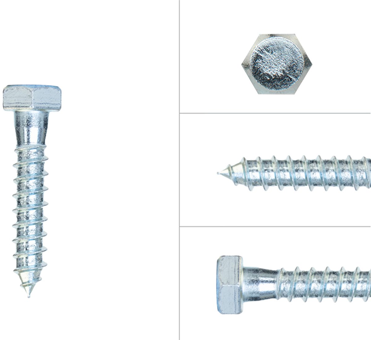 Houtdraadbouten Verzinkt M12 x 60 mm | Doos 100 stuks