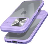 Avizar Cover Geschikt voor Apple iPhone 16 Pro verschuifbare camera QI Compatible, Paars