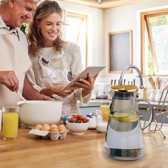 Glazen Waterkan, Glazen Kan Met Deksel Sapkan Waterkarafkan Voor Warm Koud Water Ijsthee En Sapdrank 1000 Ml