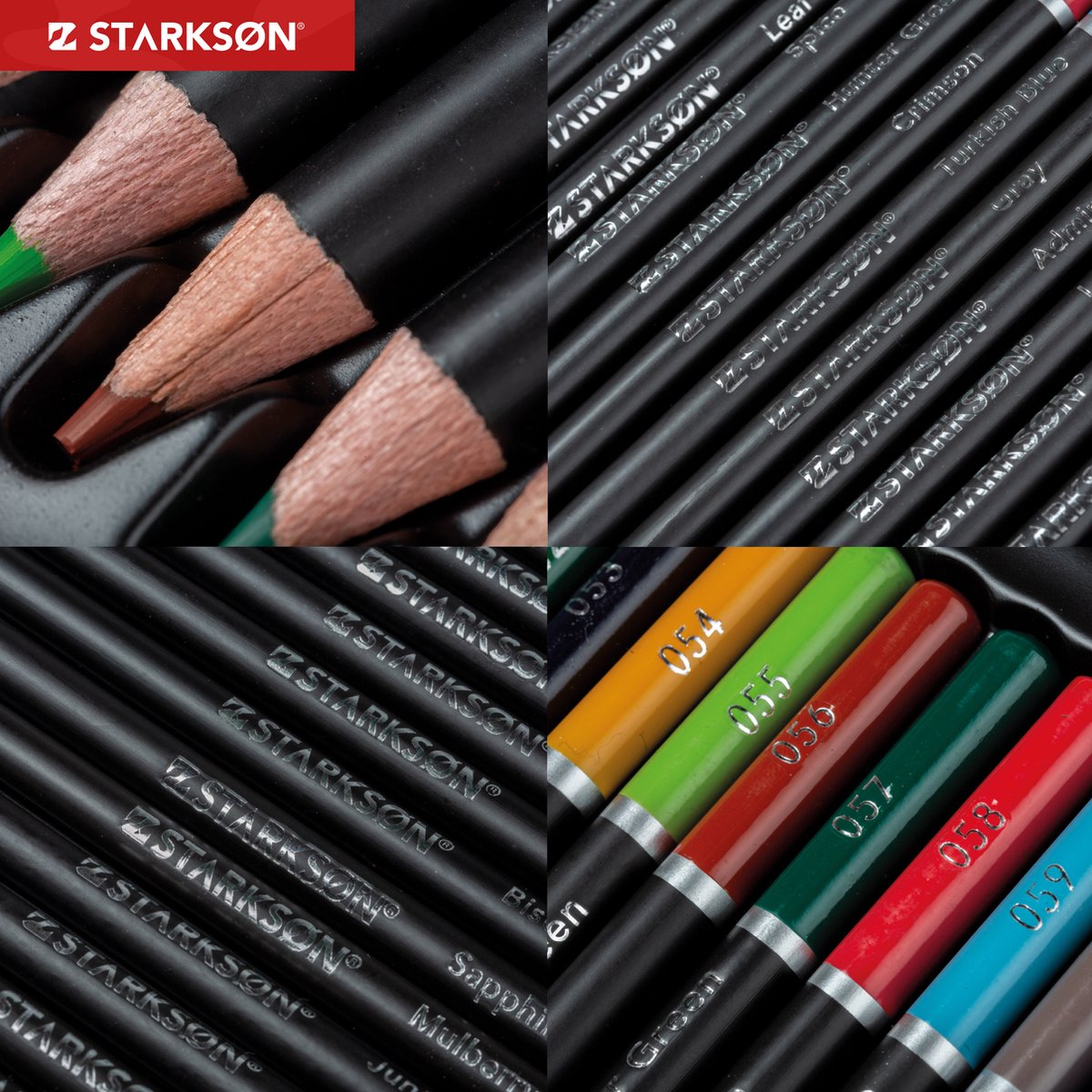 STARKSØN 76-Delige Kleurpotloden Teken set - Schets & Teken Potloden - Incl. Schetsboek, Puntenslijper & Gum - Tekendoos Voor Volwassenen & Kinderen — afbeelding 5