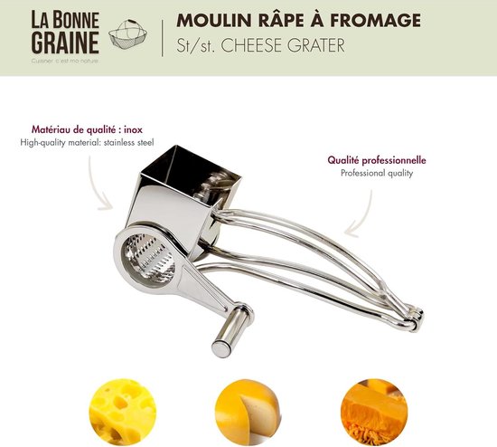 Râpe rotative d'artisanat de cuisine, râpe à fromage rotative à la main