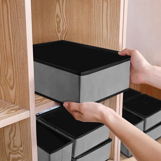 Lifewit Lade Organizer 8-delig - Opbergbakken Voor Ondergoed En Sokken | Lichtgrijs Stof