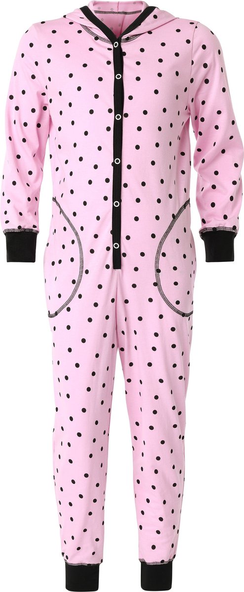Merry Style Kinder Pyjama - ronde hals - lange mouwen - lange broek met zakken - Katoen - MS-MS10-223-PJ - Rosa Punkte Schwarz - 110-116