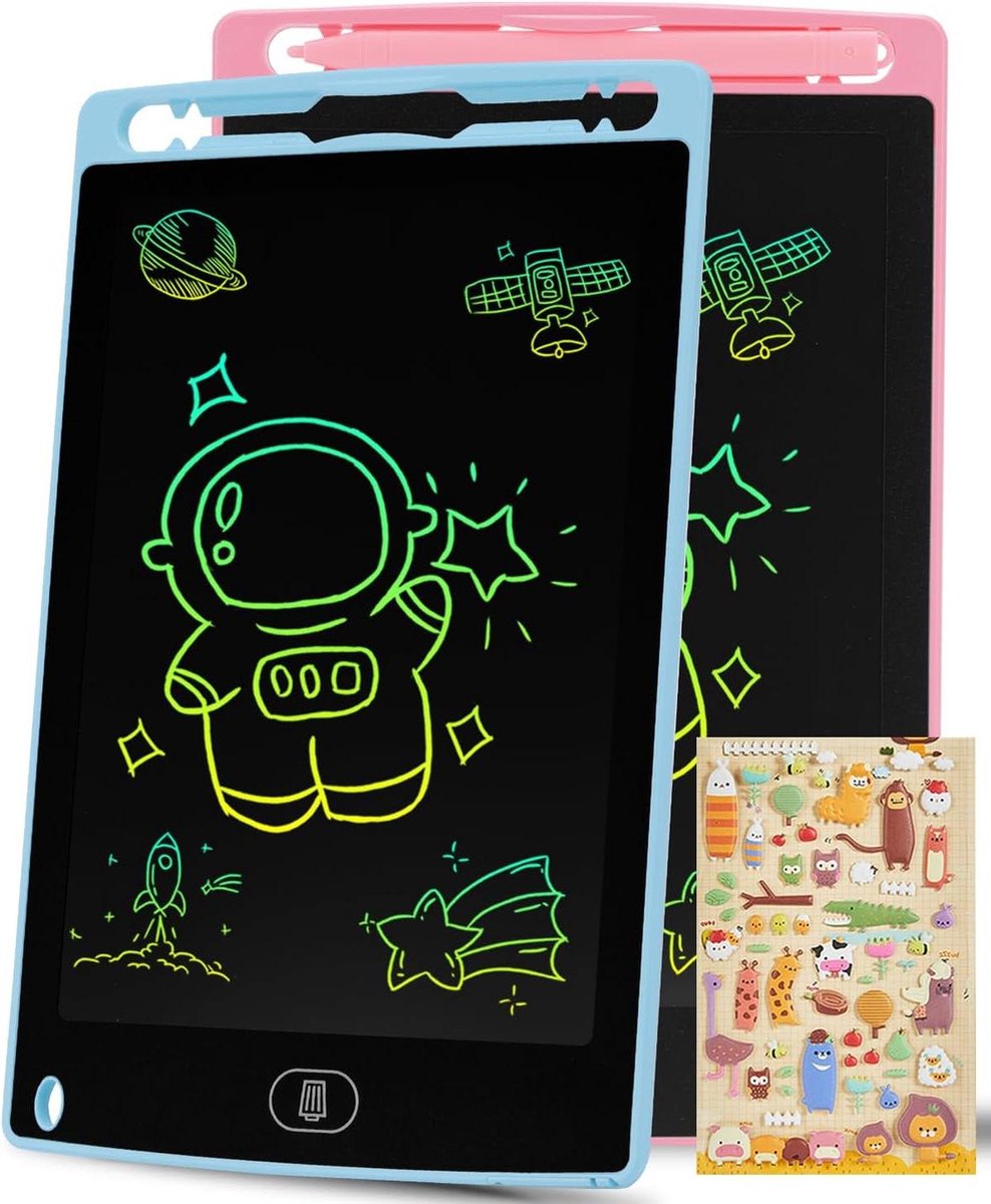 85 inch draagbaar uitwisbaar LCD-schrijfbord voor kinderspelletjes grafisch tablet voor kinderen van 2 t m 7 jaar jongens en meisjes 2 stuks Tekenbord