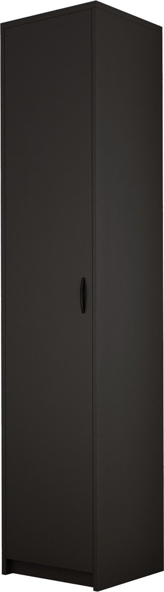 Meubel Square - Kledingkast Slimo - Zwart - 180x40x35cm - Opbergkast - Kolomkast