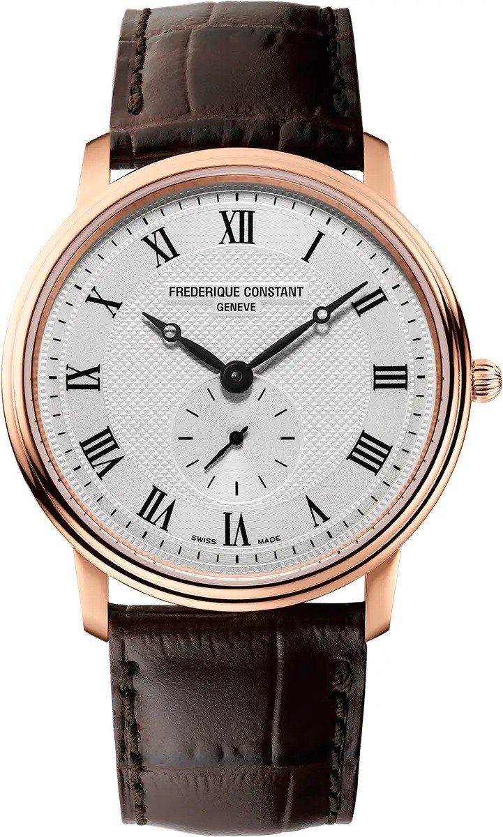 Frédérique Constant Slimline FC-235M4S4 Horloge - Leer - Bruin - Ø 36 mm